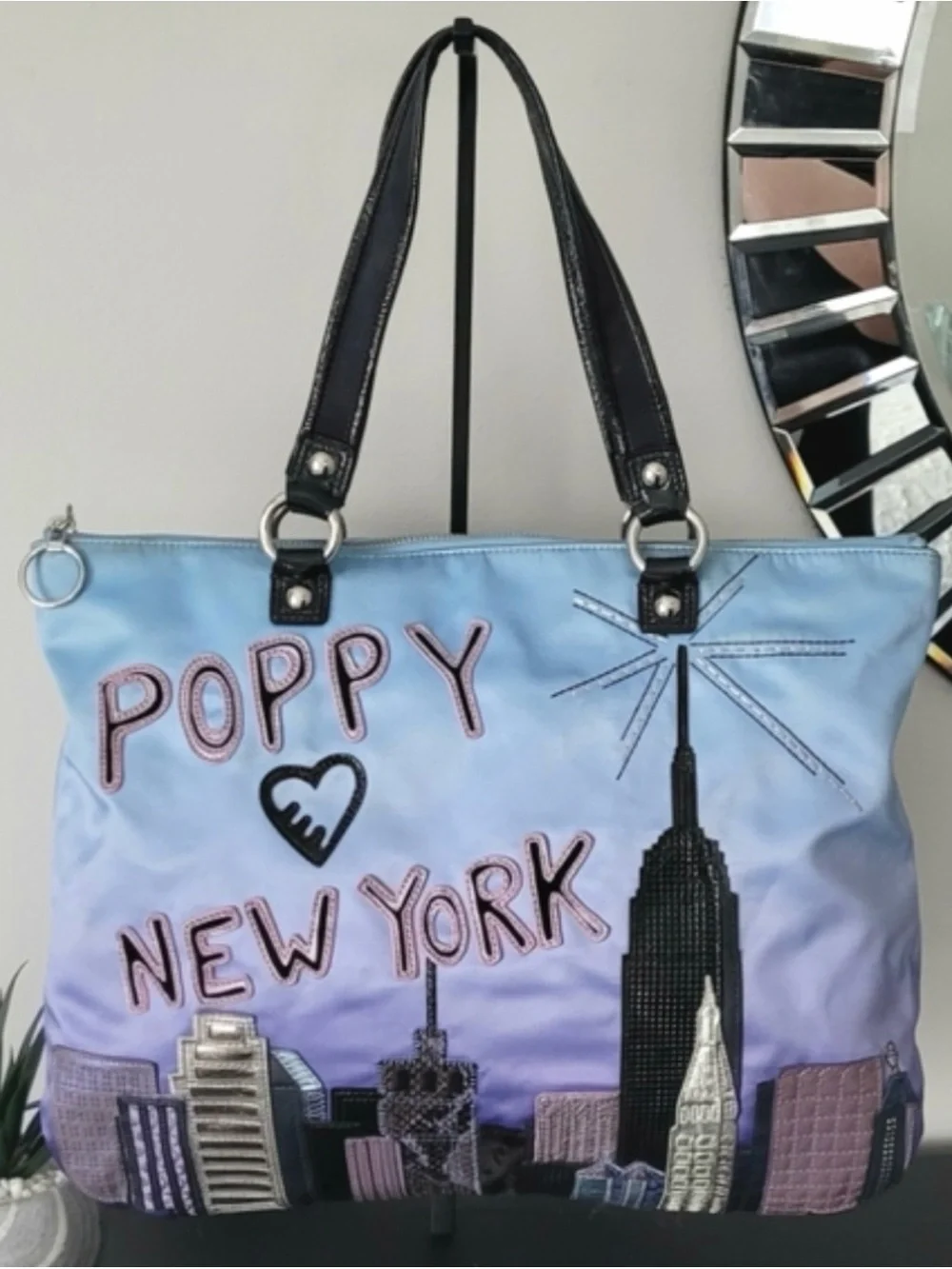 Coach Blue Poppy New York Skyline Tote - Picture 9 of 9